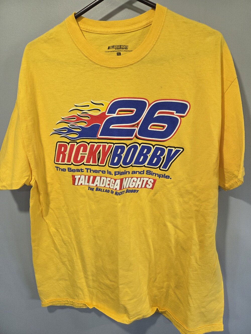 Talladega Nights Shirt Mens XL Short Sleeve Yellow Ricky Bobby